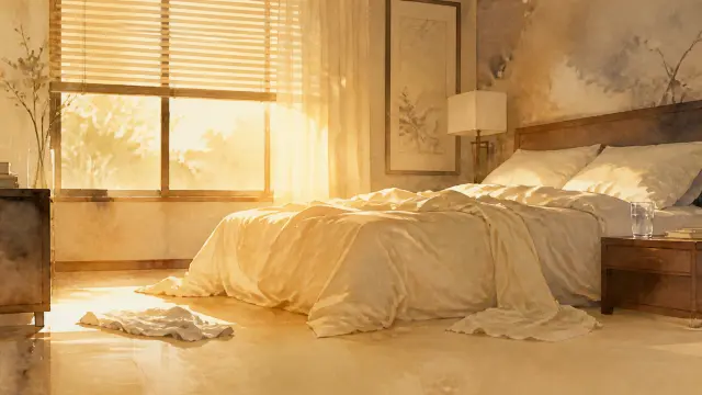 Scene background — the morning-after bedroom