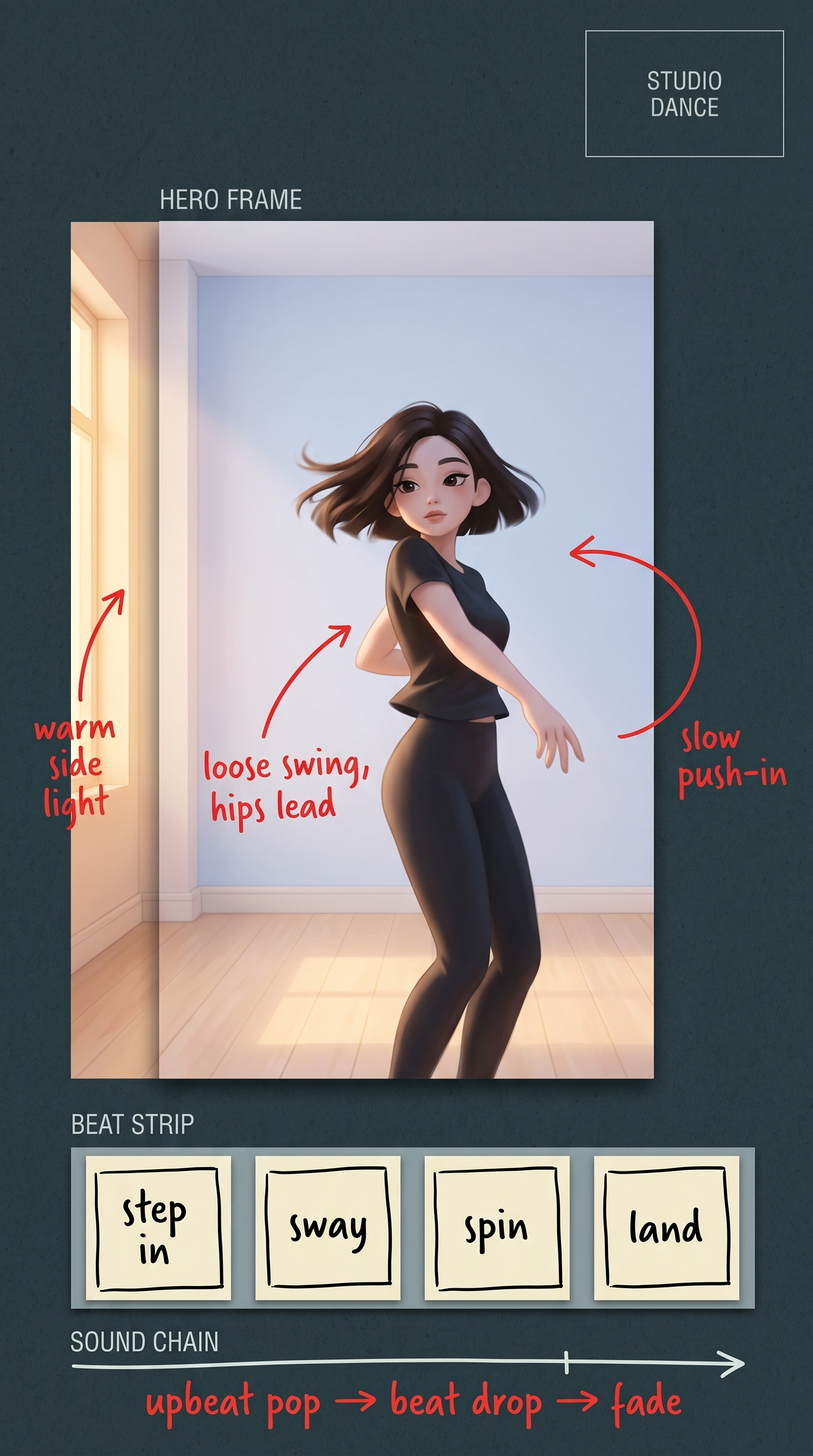 Référence du monde — le pitch board de Studio Dance