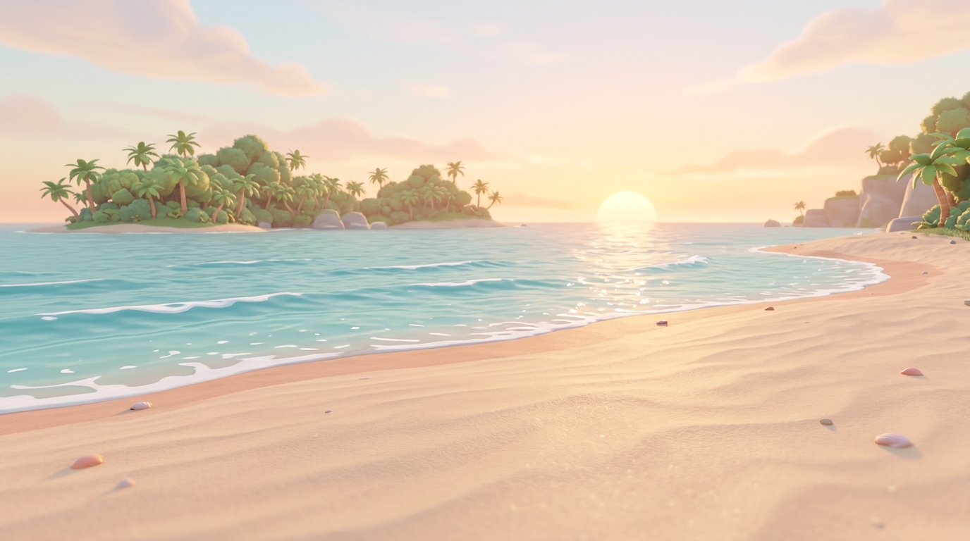 Island Life Titelhintergrund Strand im Sonnenaufgang