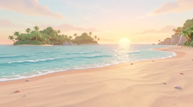 Island Life Titelhintergrund Strand im Sonnenaufgang