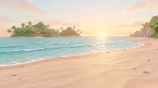 Island Life Titelhintergrund Strand im Sonnenaufgang