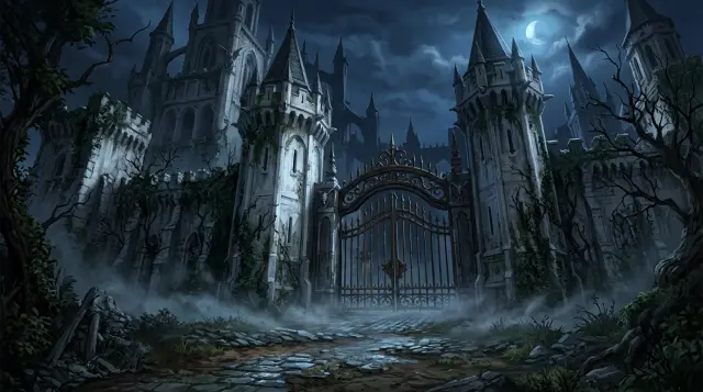 The Price of Every Door — castle gate scene background