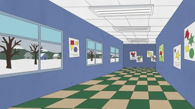 South Park 小学校舍走廊