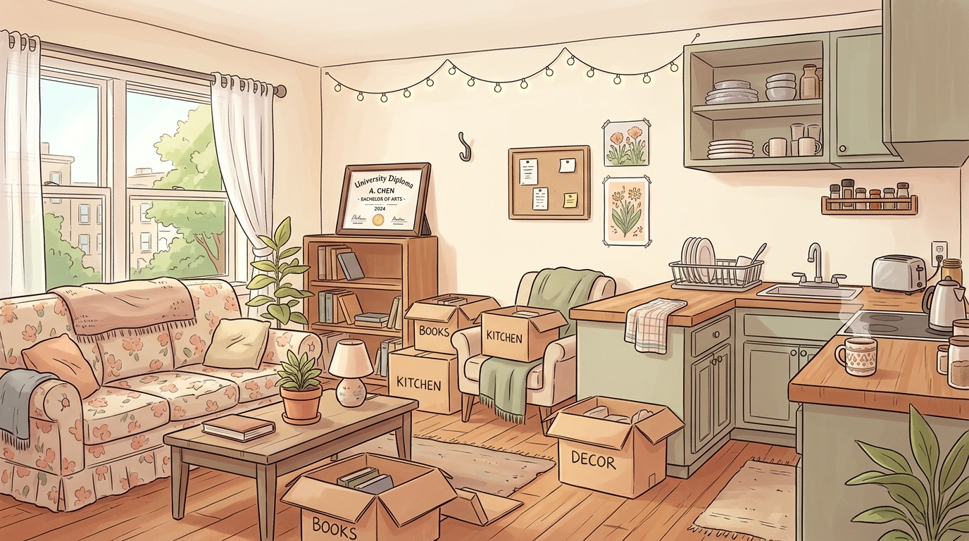 The First Solo Apartment — location art