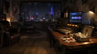Scene background — the apartment interior at night