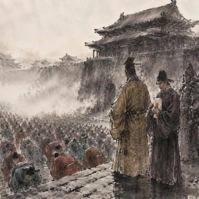 Szenenhintergrund — Morgenhof am Huangji-Tor