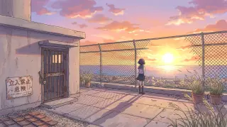 シーン背景 ― 旧校舎の屋上