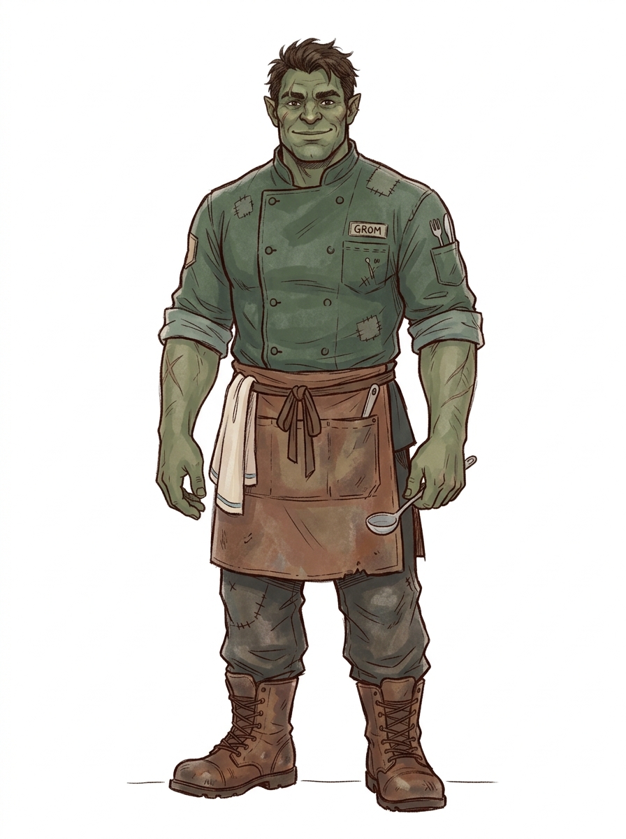 Grom Ashwalker — sprite cálido