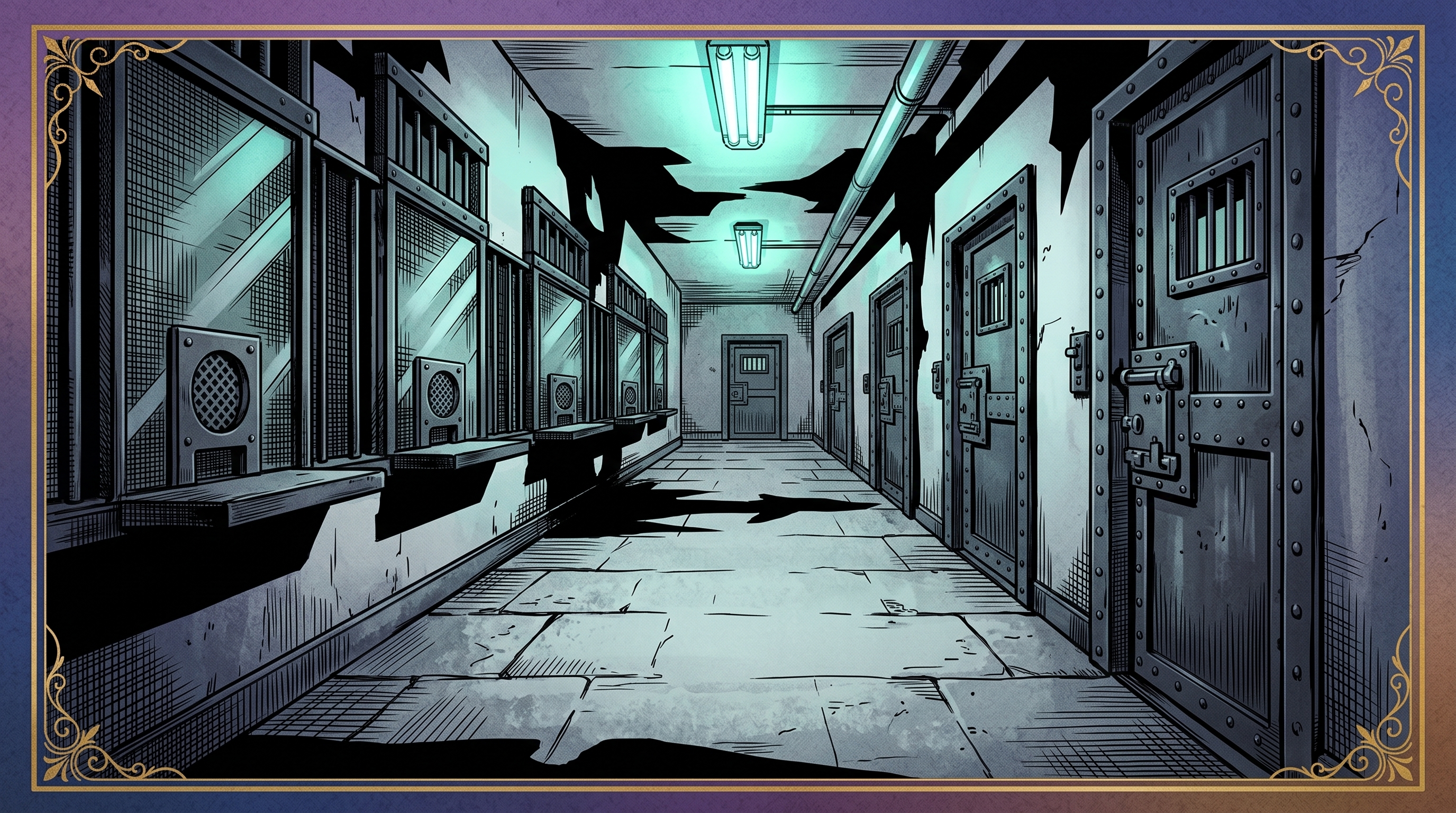 Prison corridor background