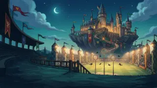 Décor — pelouse du titre de Meowarts