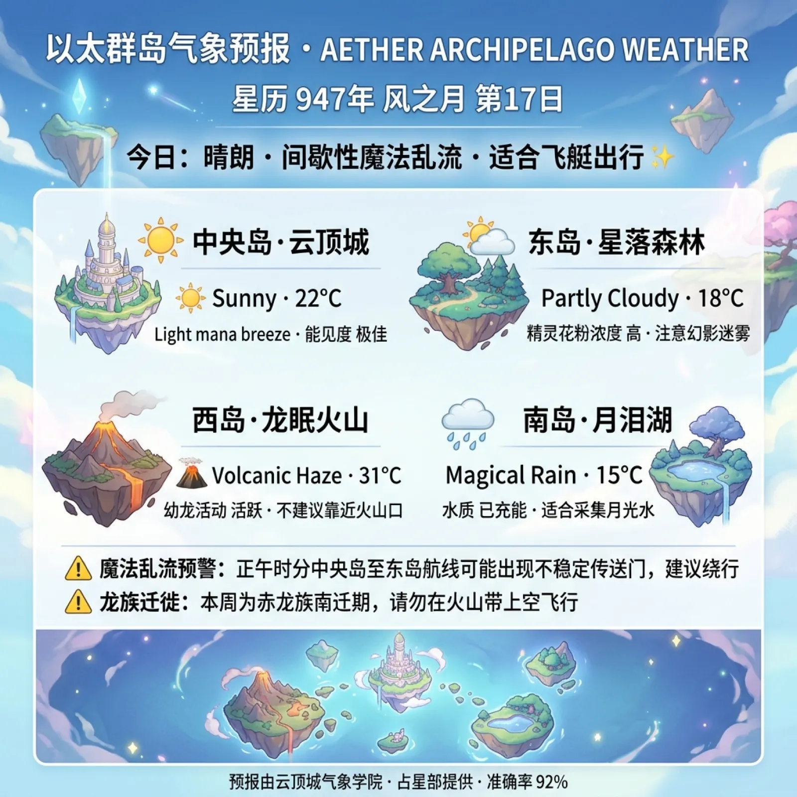 天气日报：浮空魔法群岛气候