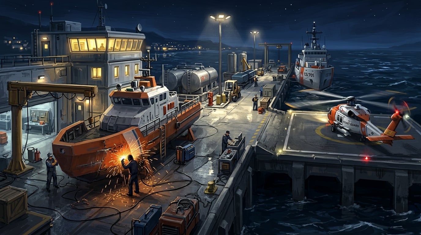 海岸防卫队码头——夜景