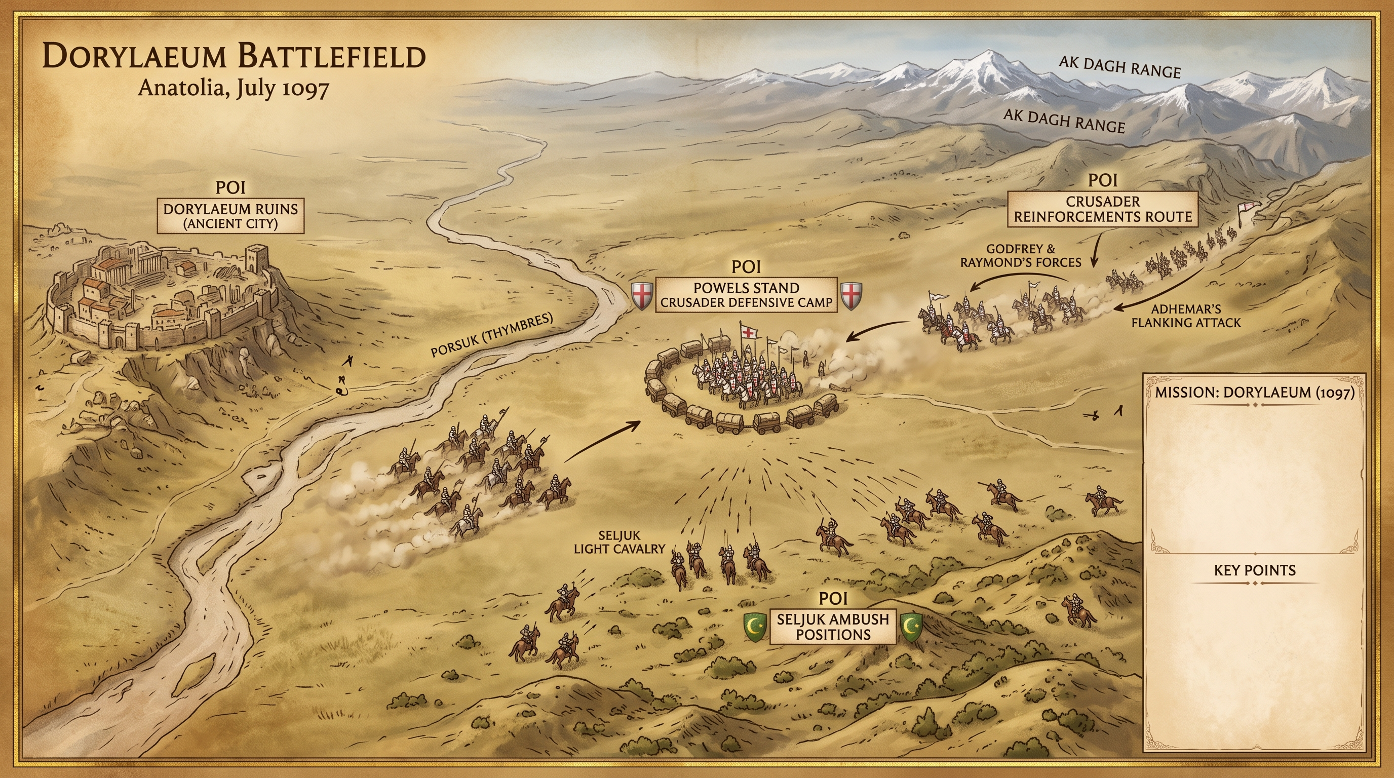 ドリュラエウム戦場 — 地図詳細ビュー
