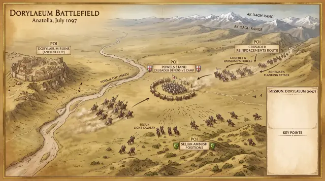 Dorylaeum Battlefield — map detail view