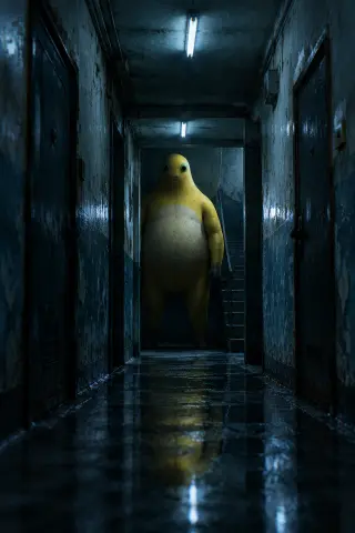 The creature standing in the corridor
