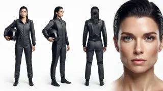 Fotograma de referencia — vista triple de supermodelo de Danica Shelby, la imagen de origen del video