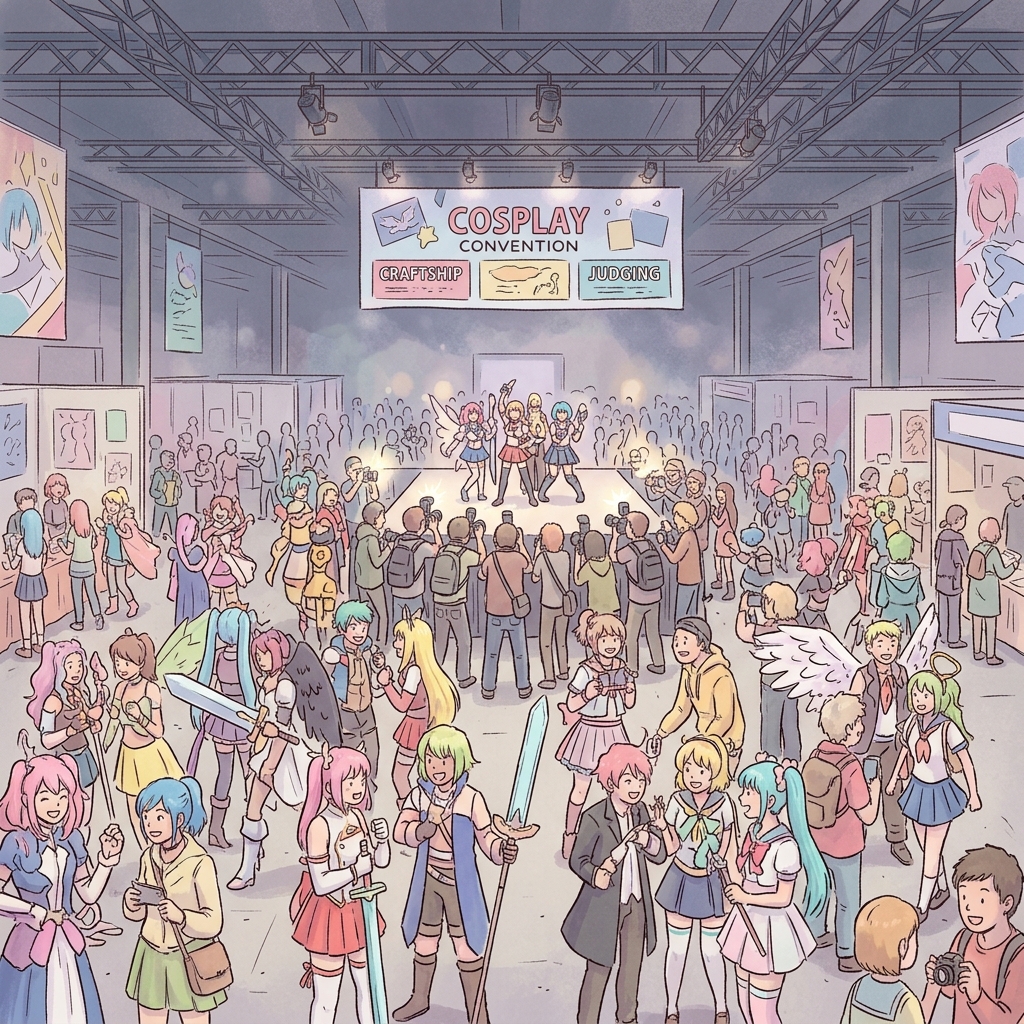 Hall de la convention de cosplay