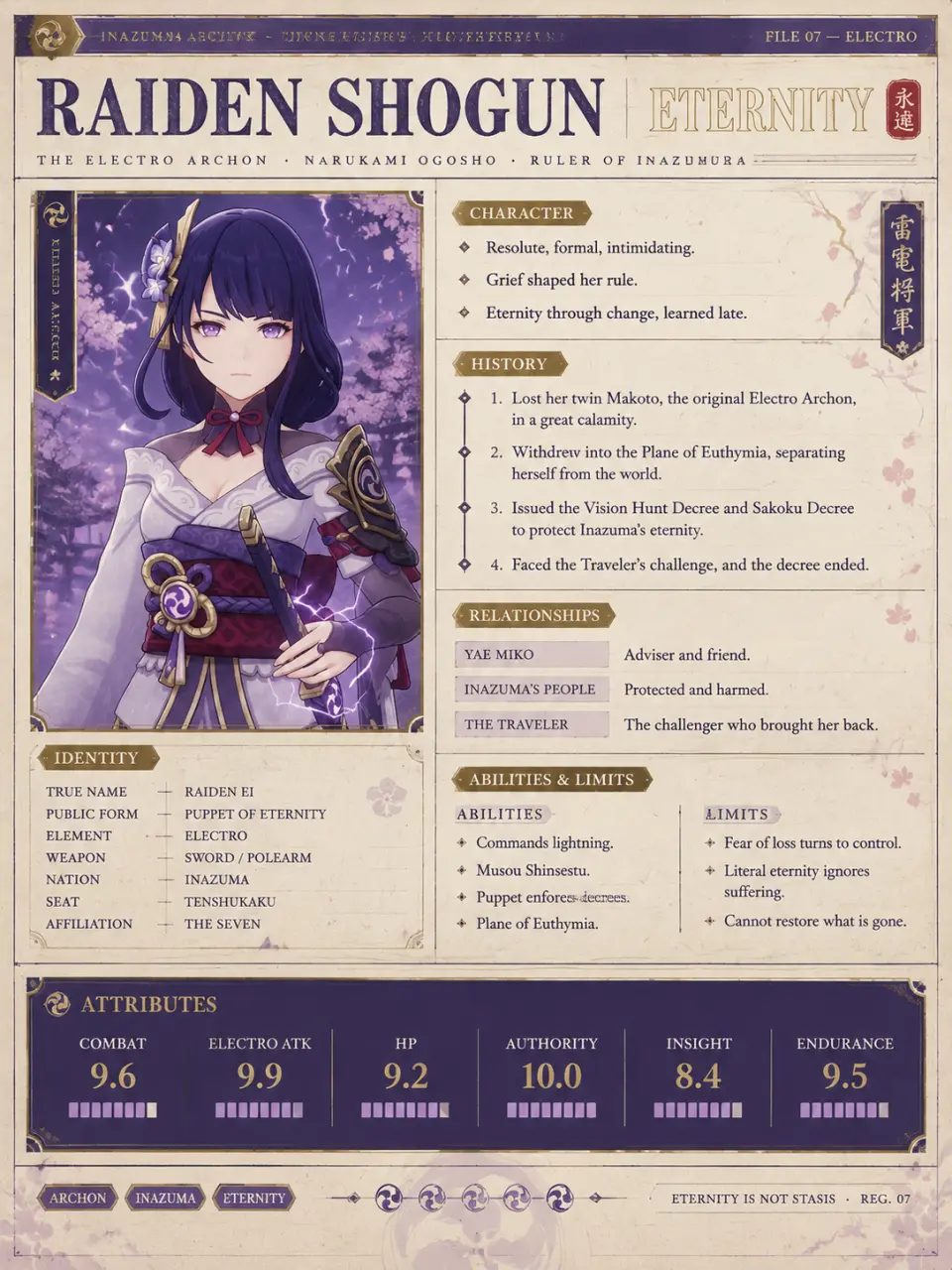Raiden Shogun profile card