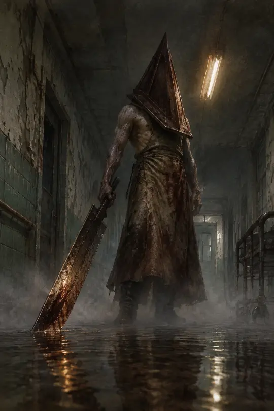 Silent Hill — AI Horror World Generator: Fog World, Otherworld and Pyramid Head Key Visuals