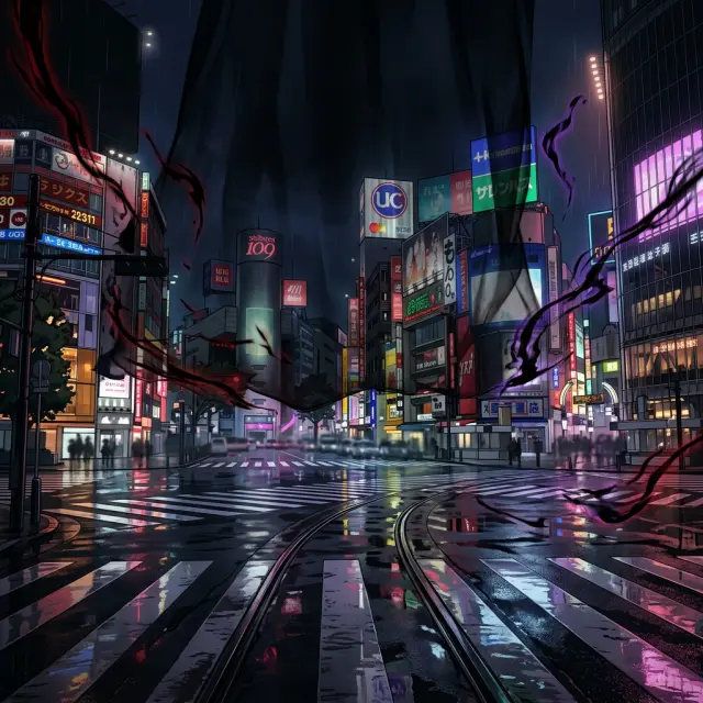Shibuya Eve Galgame — die Shibuya-Kreuzung unter dem Schleier-Barrier