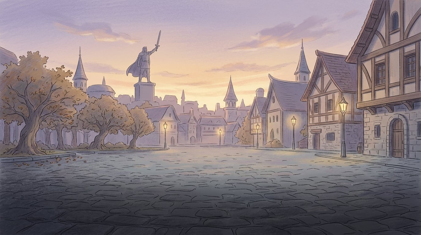 Title background — capital at dusk