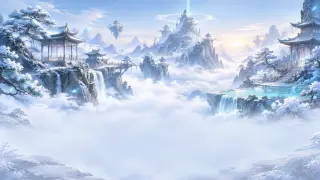 Cenário de fundo — montanha celestial ao amanhecer