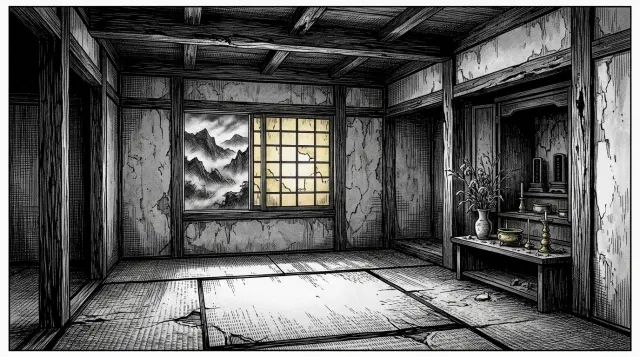 Fond de la maison abandonnée