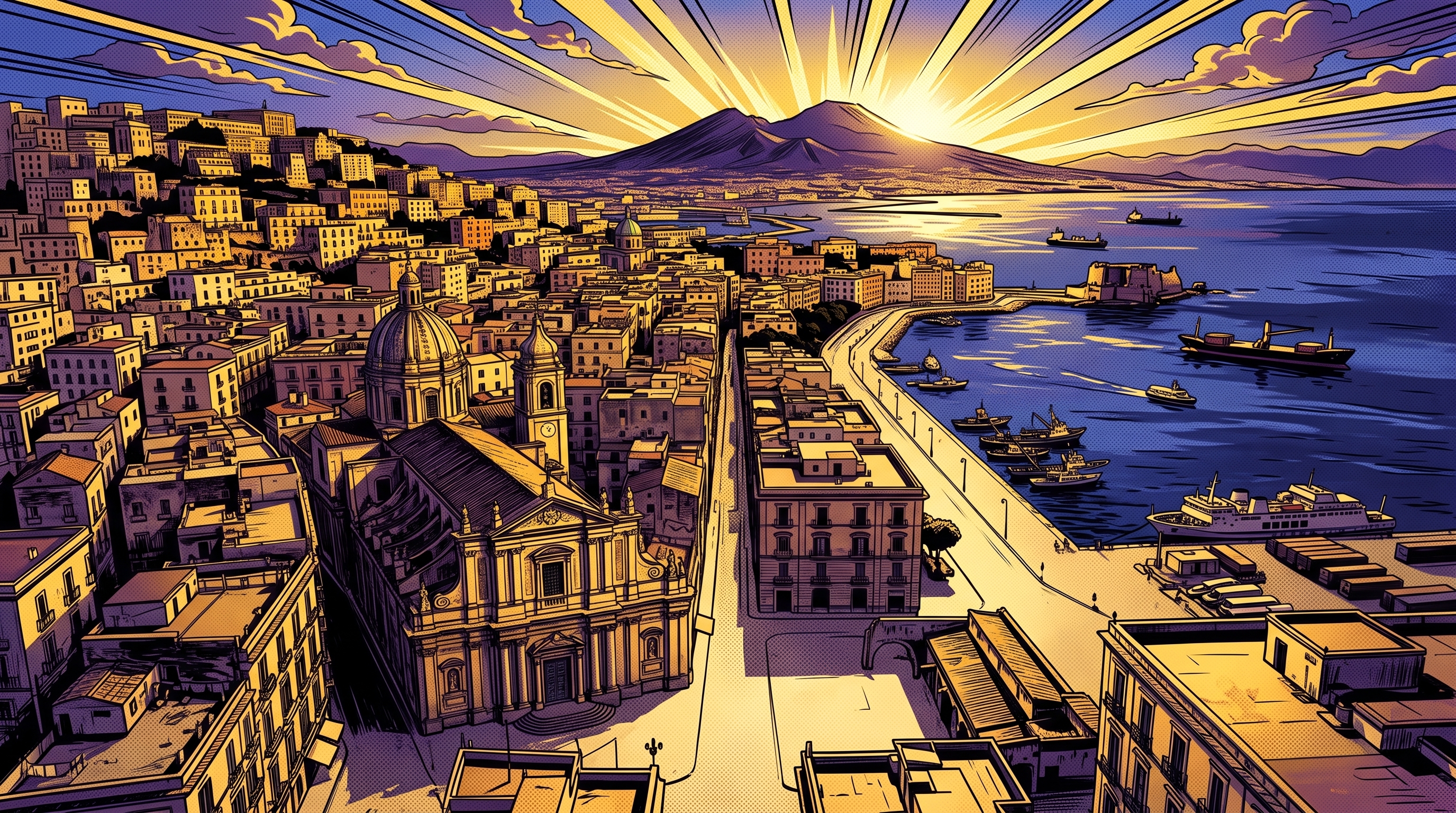 Title screen Naples coastal vista background