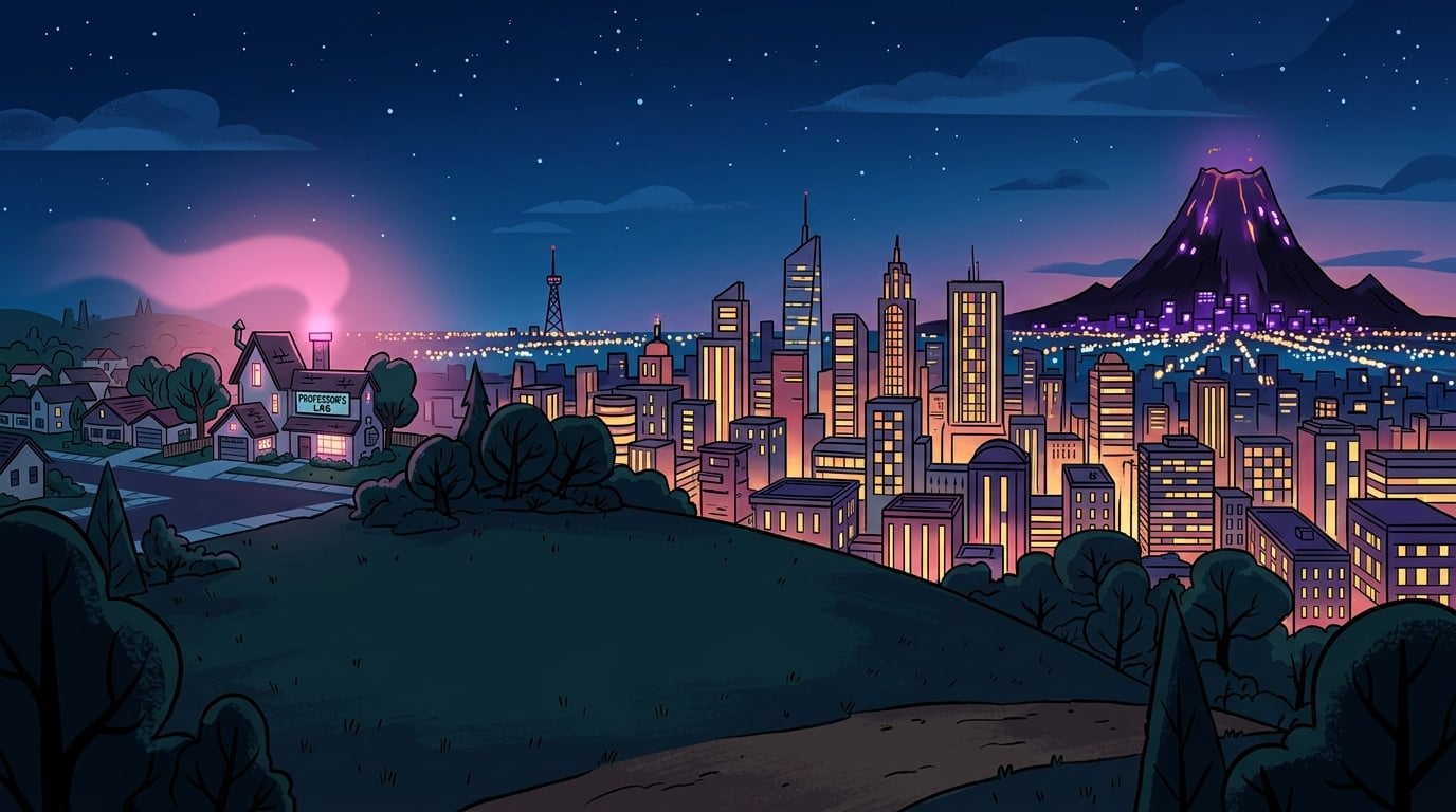 小镇村之夜 — 标题画面背景
