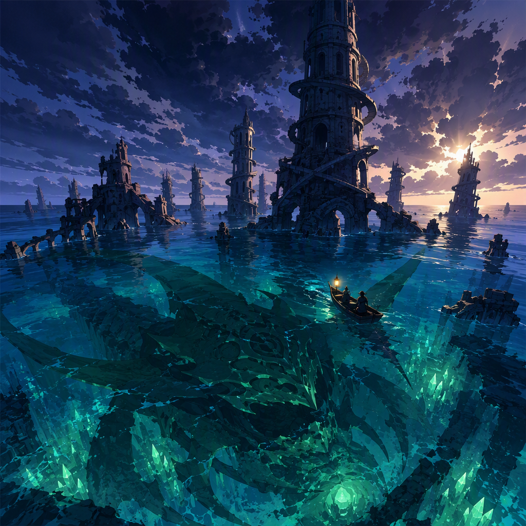 AI 포켓몬 랜드마크 아트 — The Sunken Spires, GPT Image 2