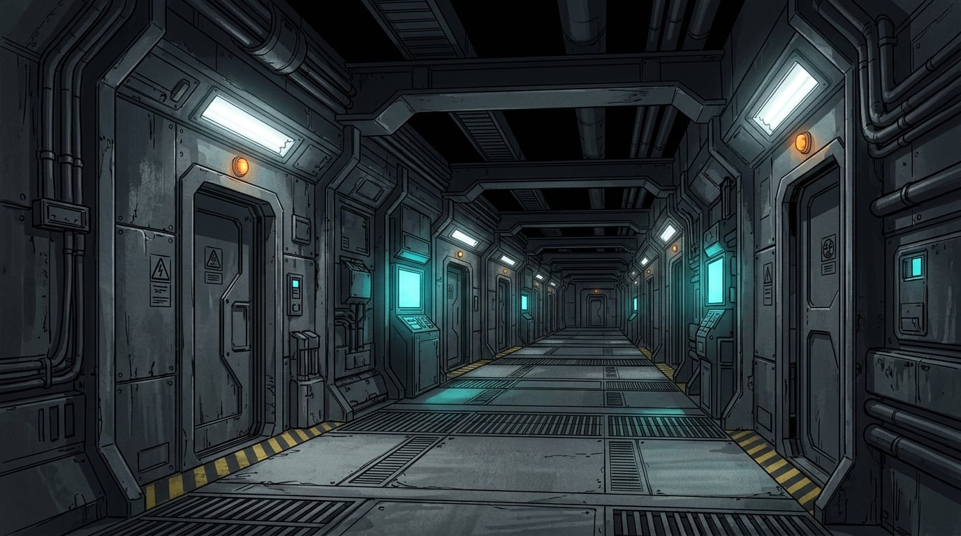 NERV GeoFront corridor — scene background