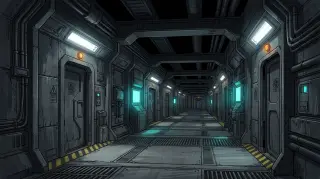 NERV GeoFront corridor — scene background