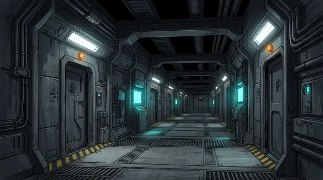 NERV GeoFront corridor — scene background