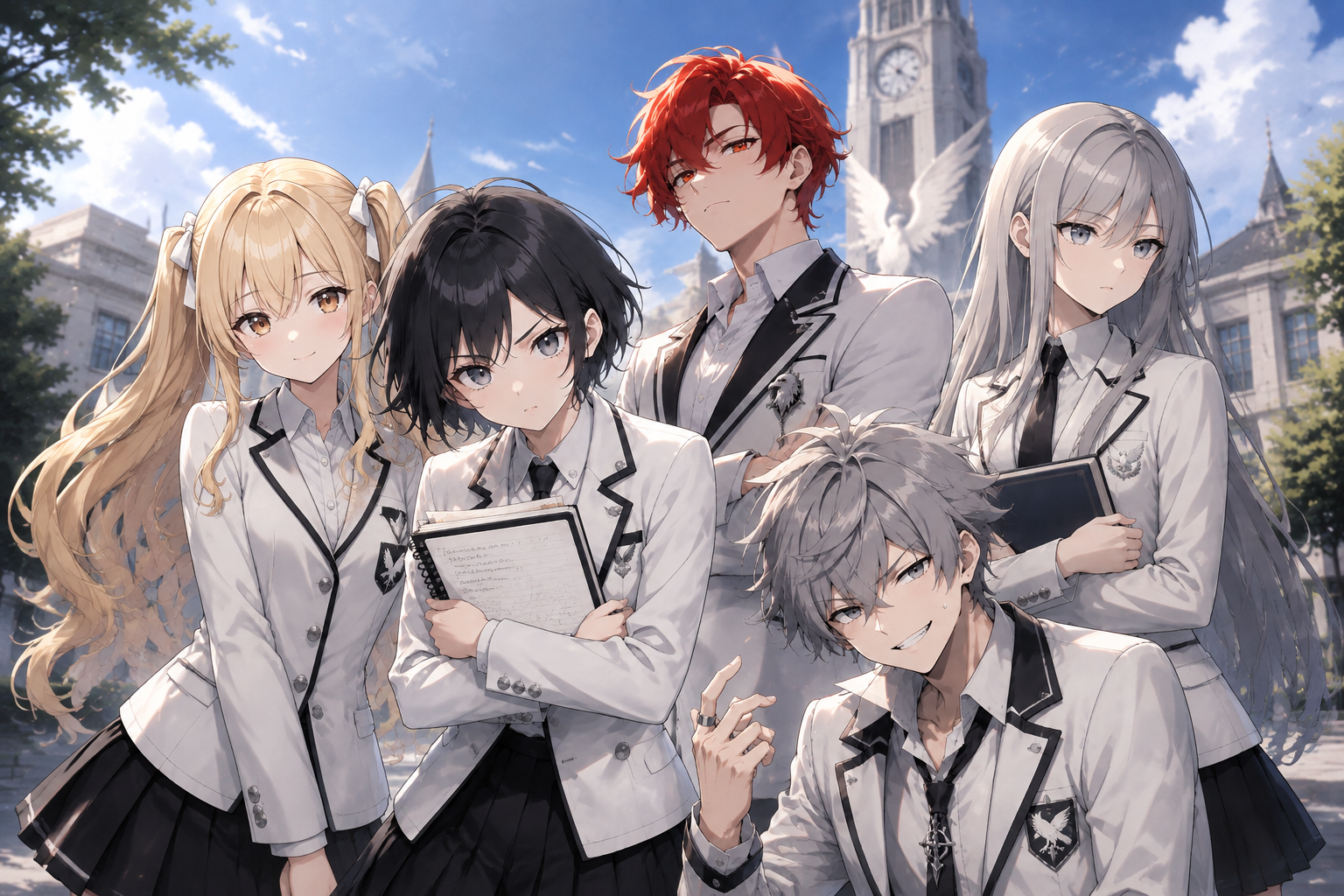 Referenzbild — das Gruppenposter der fünf Schüler