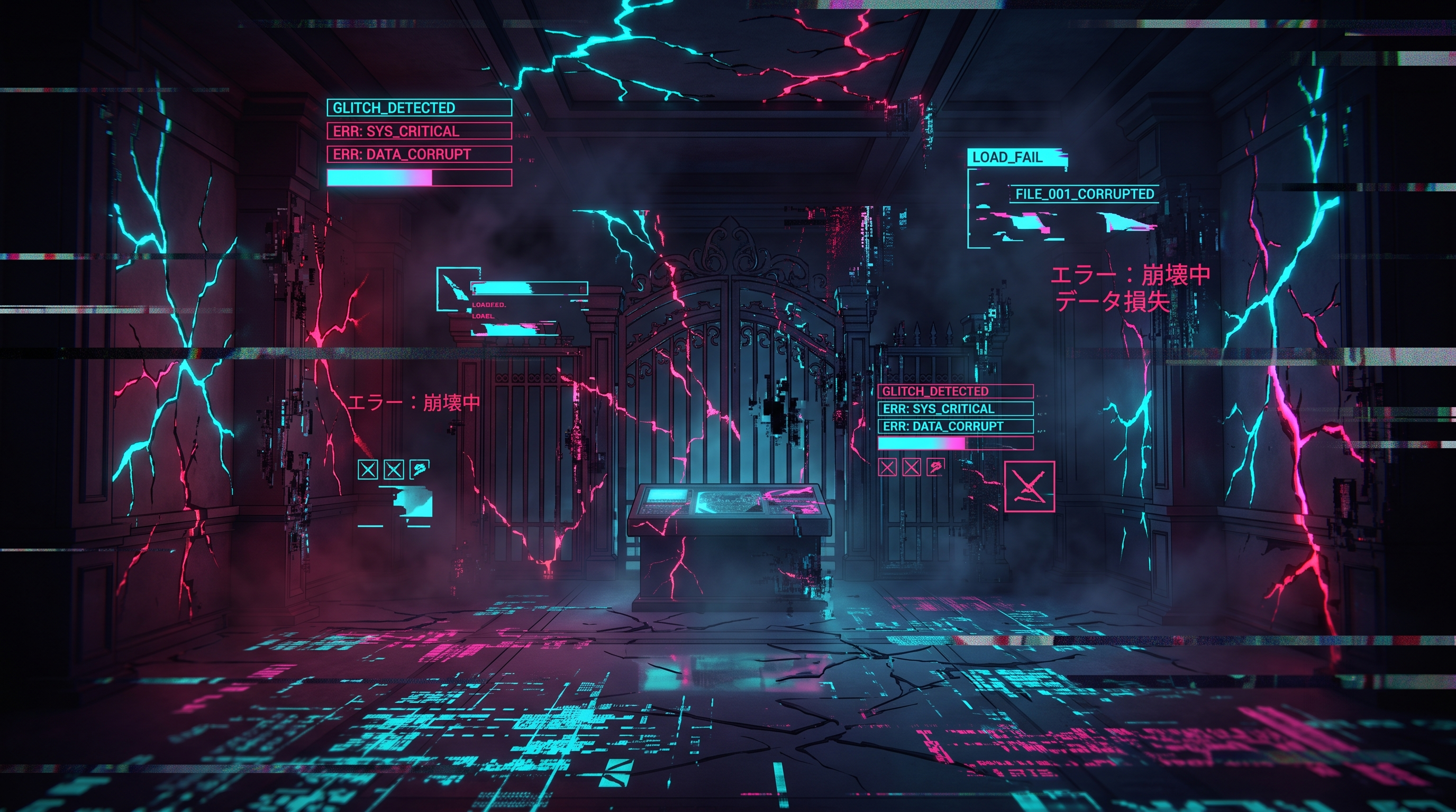 Home-World-Heiligtum – Glitch-Hintergrund