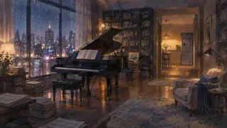 Décor de scène — l'appartement du pianiste