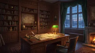 Croft Manor 書斎 シーン背景