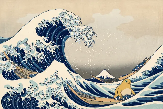 The Great Wave Frog — the milk frog off Kanagawa