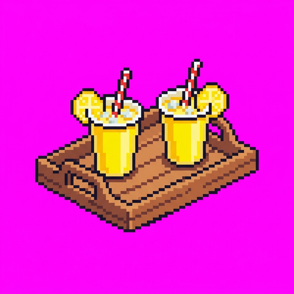 Bandeja de limonada de dos vasos — ficha de artículo