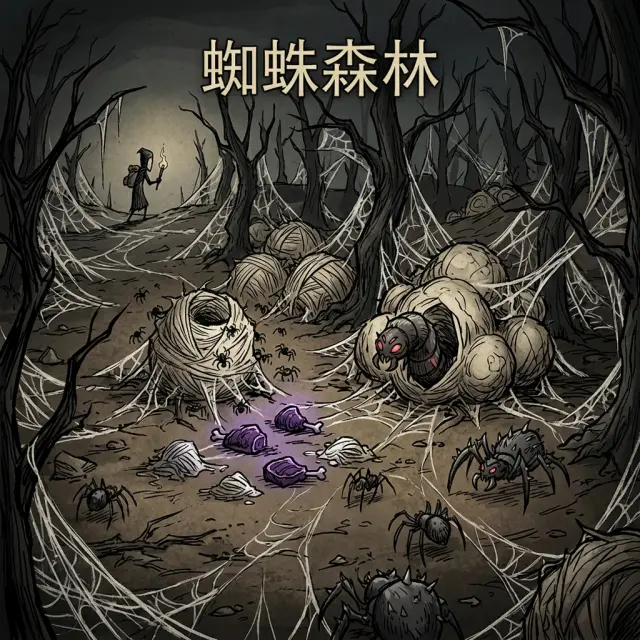 Ink Wilderness Camp: Spider Forest — quadro de terror