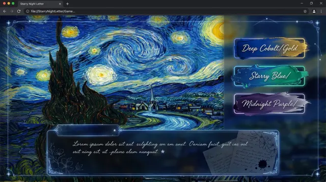 Midnight blue glass UI