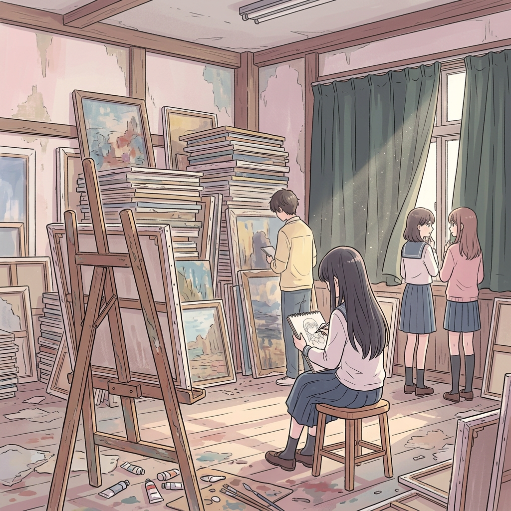 Cenário — sala de arte antiga