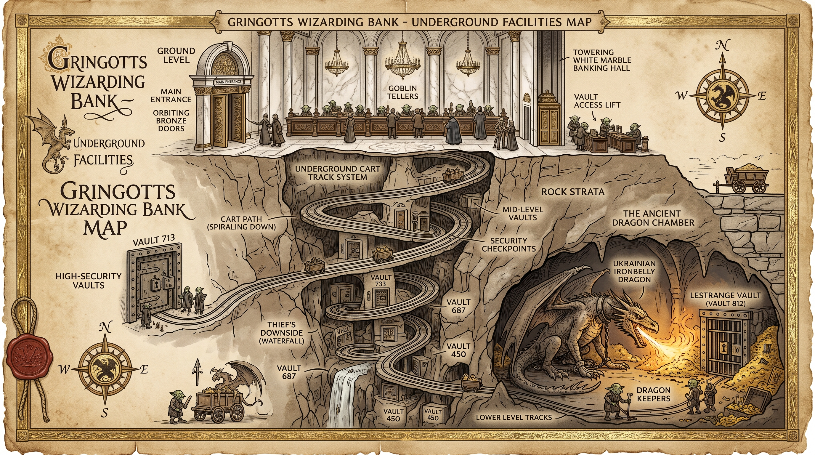 Detailkarte der Bank Gringotts – Szenen-Hintergrund