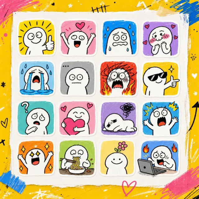 MS Paint Sticker Pack — template showcase card