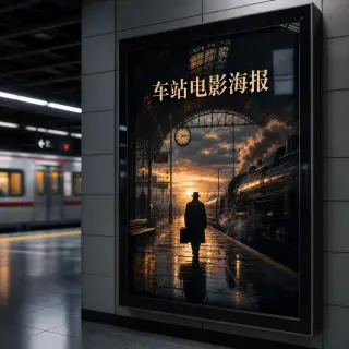 車站電影海報 — 範本展示卡