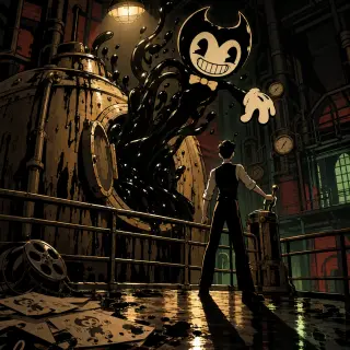 기계가 켜졌다 — Bendy 이벤트 키 비주얼 (GPT Image 2)