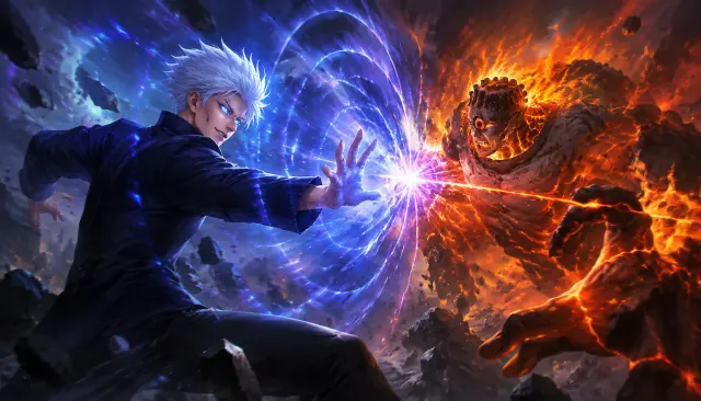 Gojo vs Jogo — battle splash