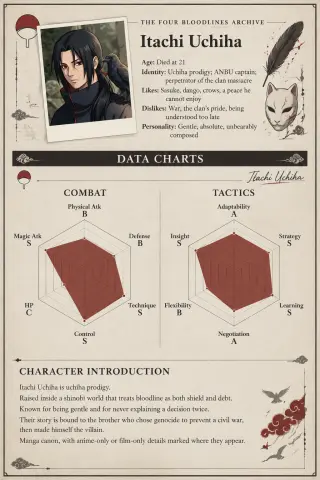 Itachi Uchiha — profile card