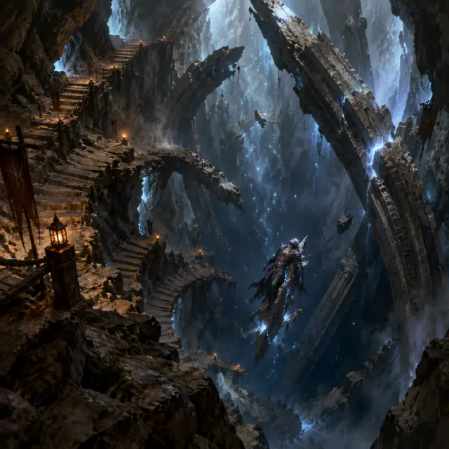 The Sundered Stair — Ruined Abyss Key Visual (GPT Image 2)
