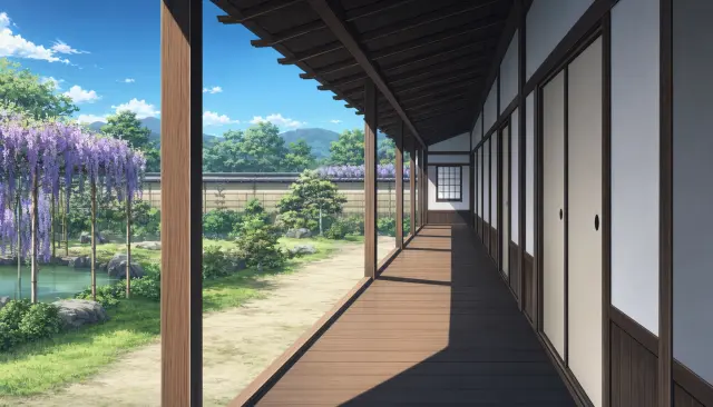 Butterfly Mansion engawa background